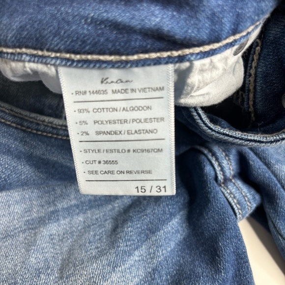 KanCan Jeans Blue Estilo High Rise Straight Leg Raw Hem Stretch size 15/31 - Picture 7 of 9